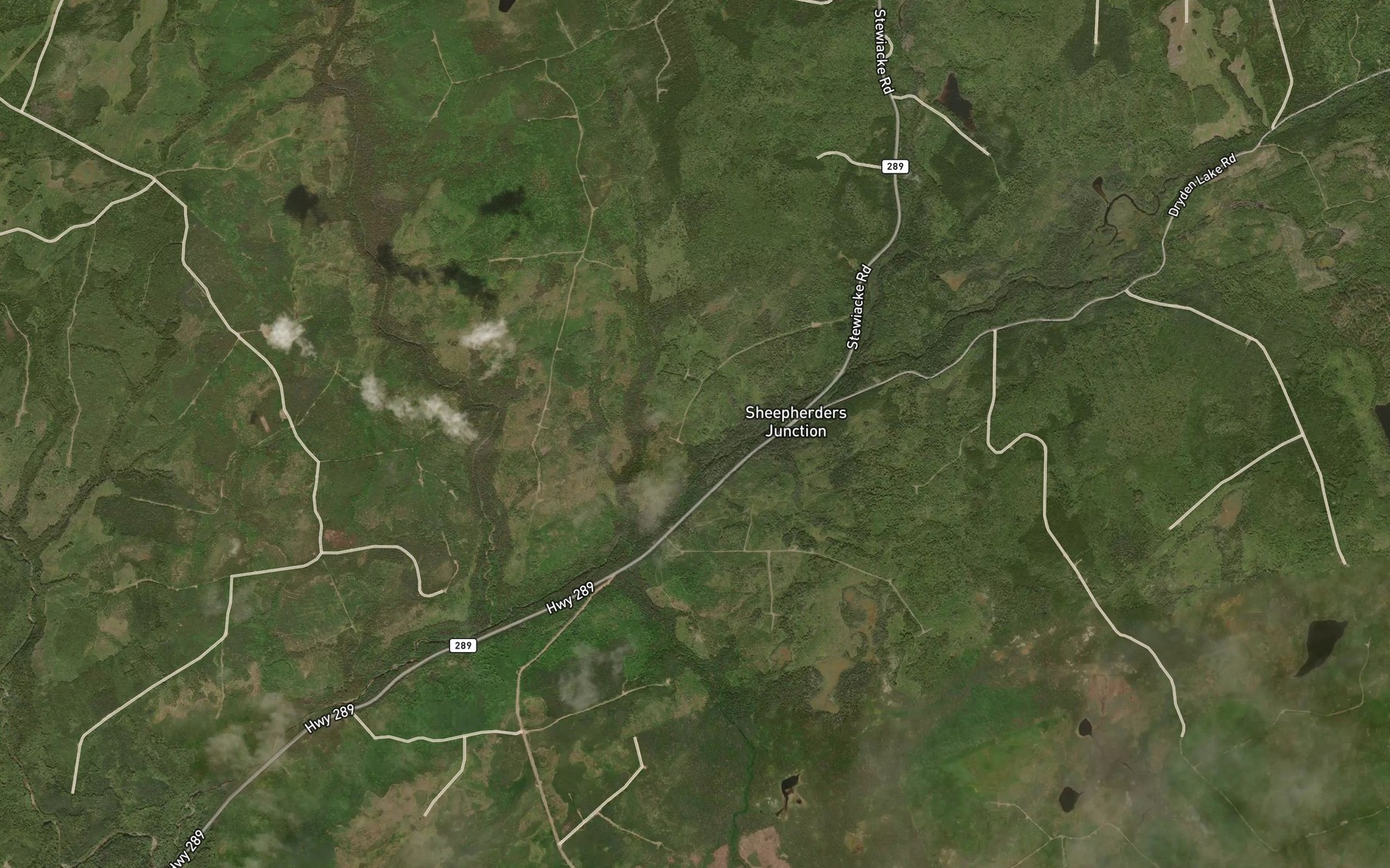 Satellite map of the Fall Brook