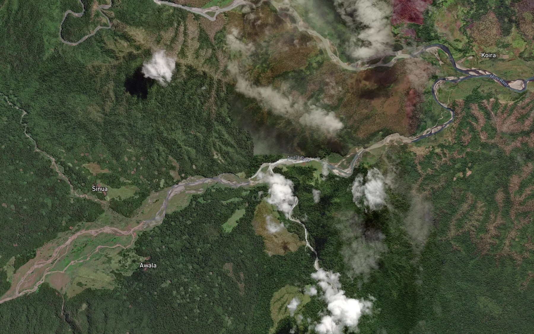 Satellite map of the Oiwa River