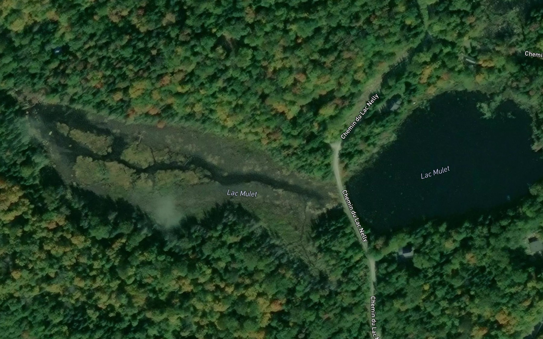 Satellite map of the Lac Mulet