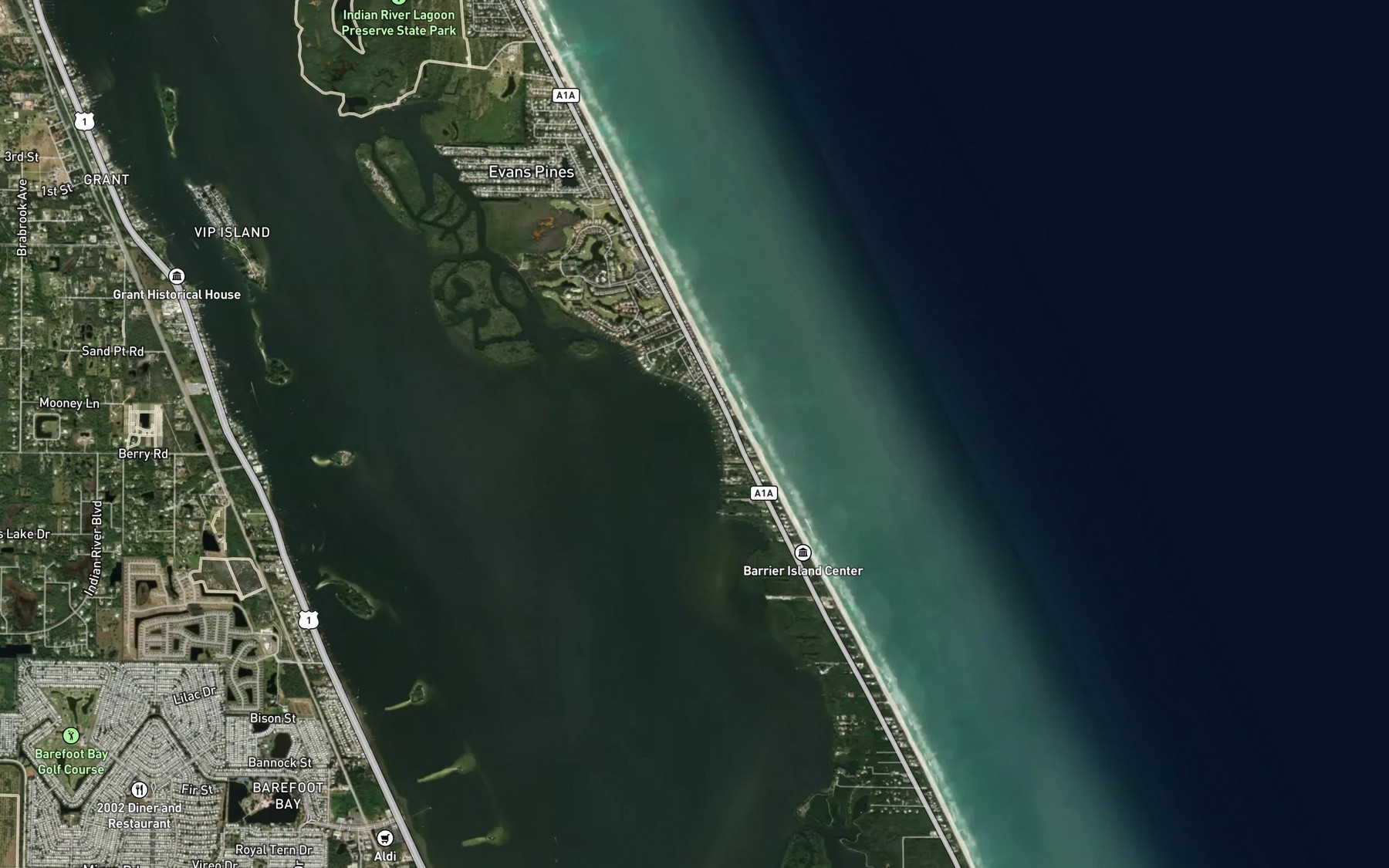 Satellite map of the Ballard Cove