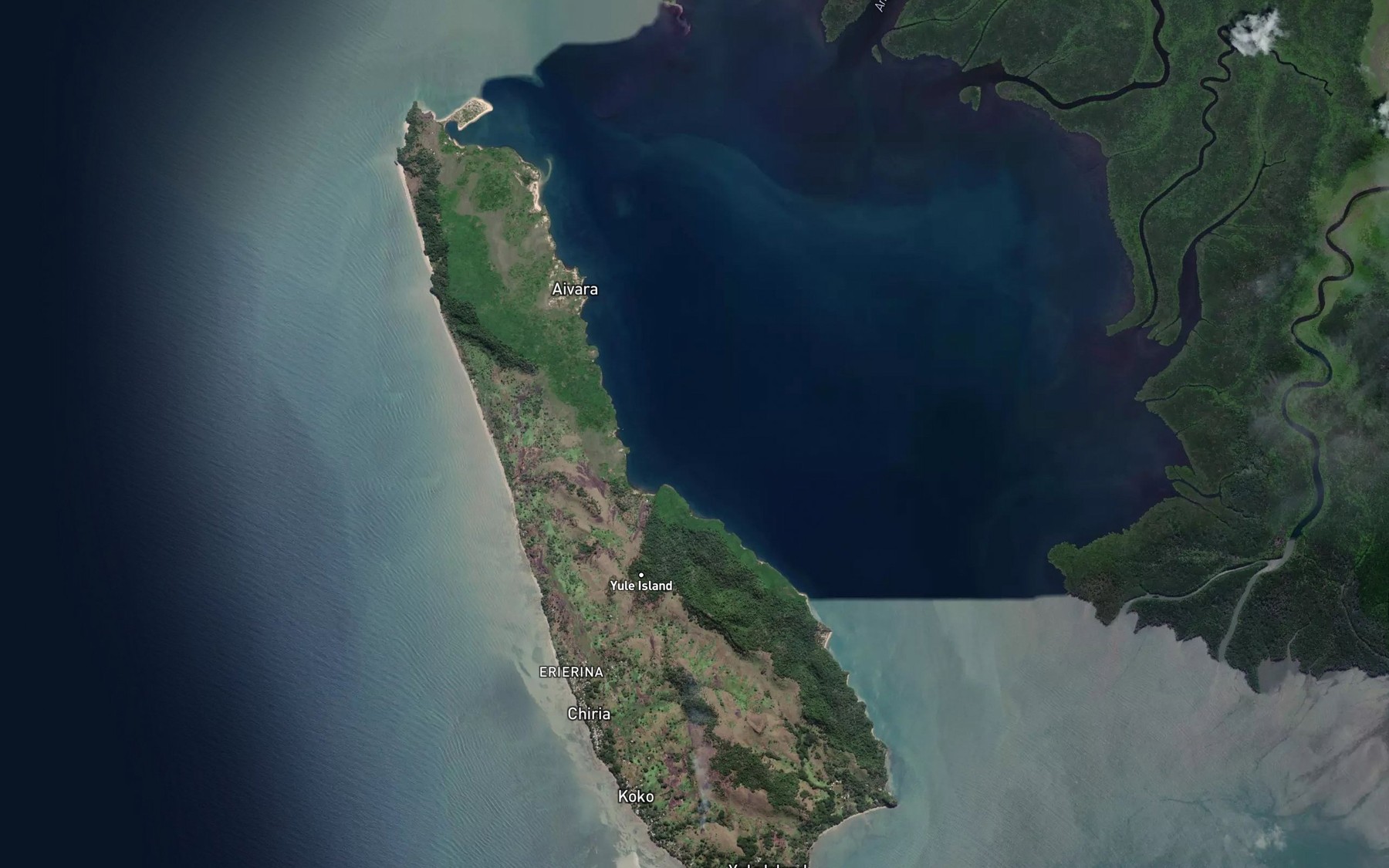 Satellite map of the Haruapaka Bay