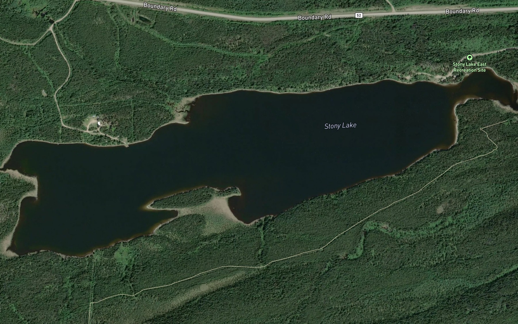 Satellite map of the Stony Lake