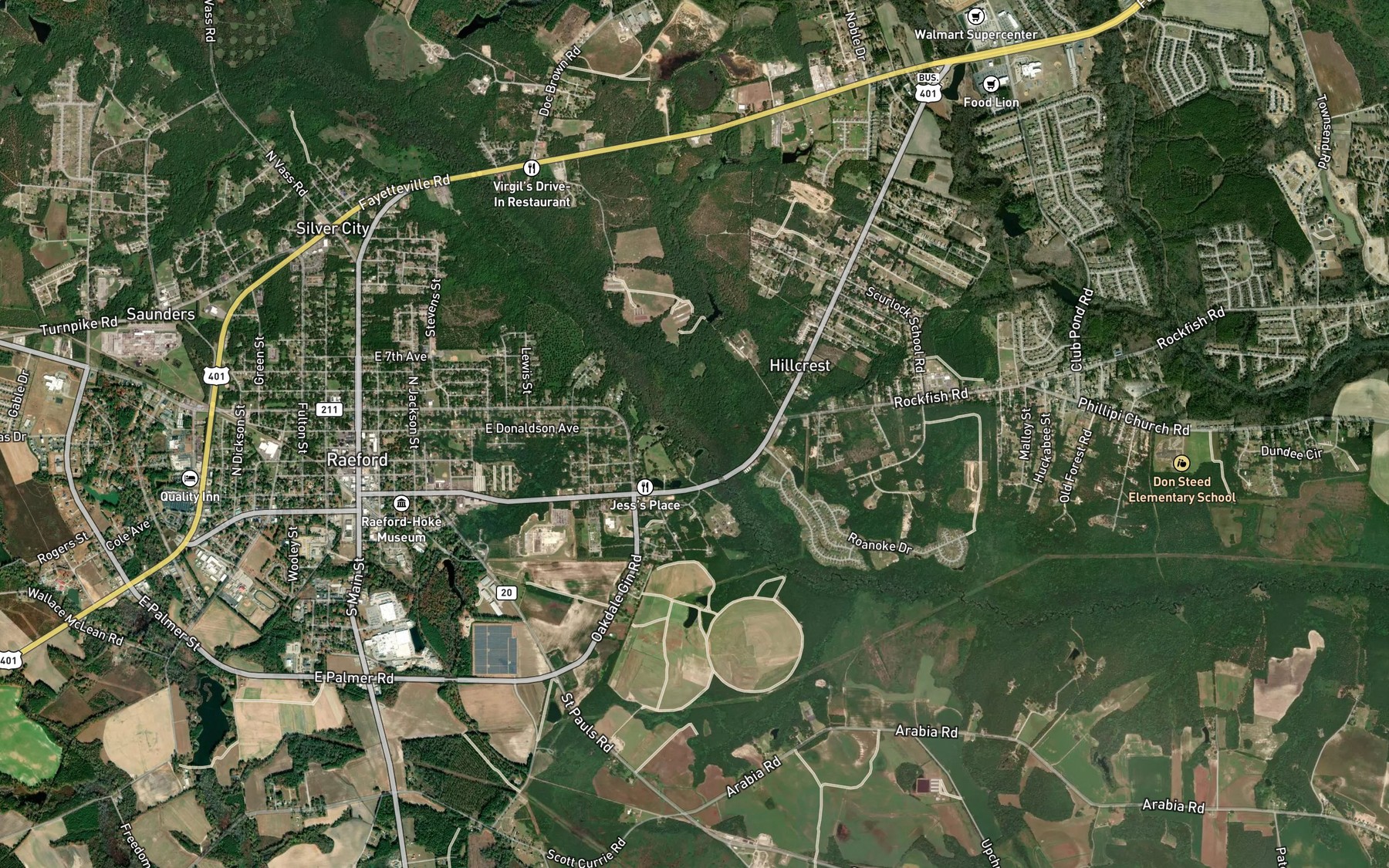 Satellite map of the Peddlers Branch