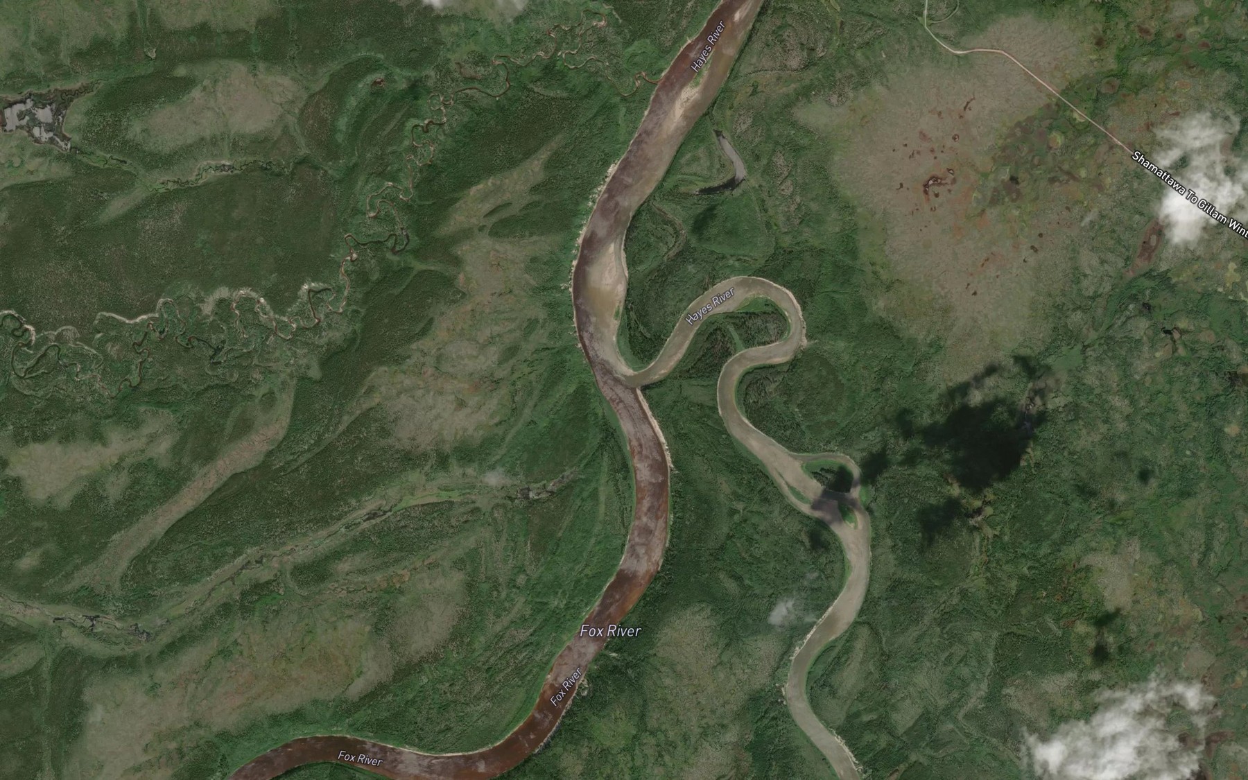 Satellite map of the Fox River