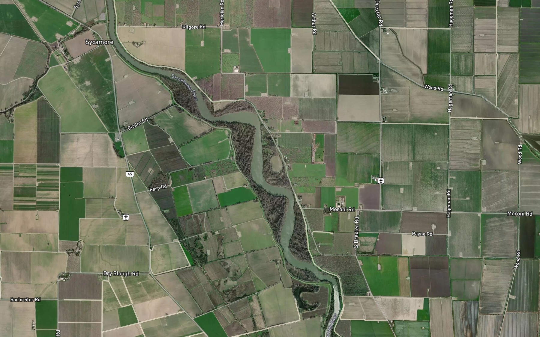 Satellite map of the Gravel Point