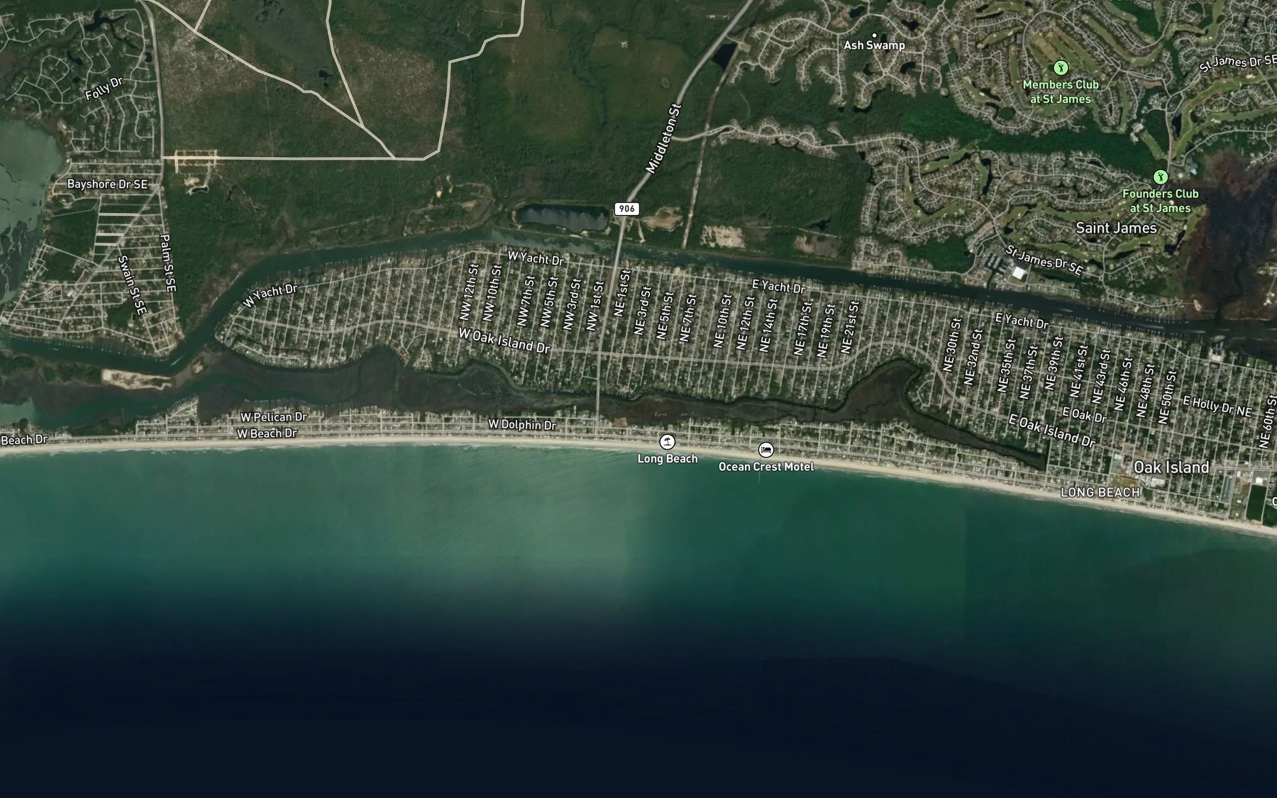 Satellite map of the Montgomery Slough