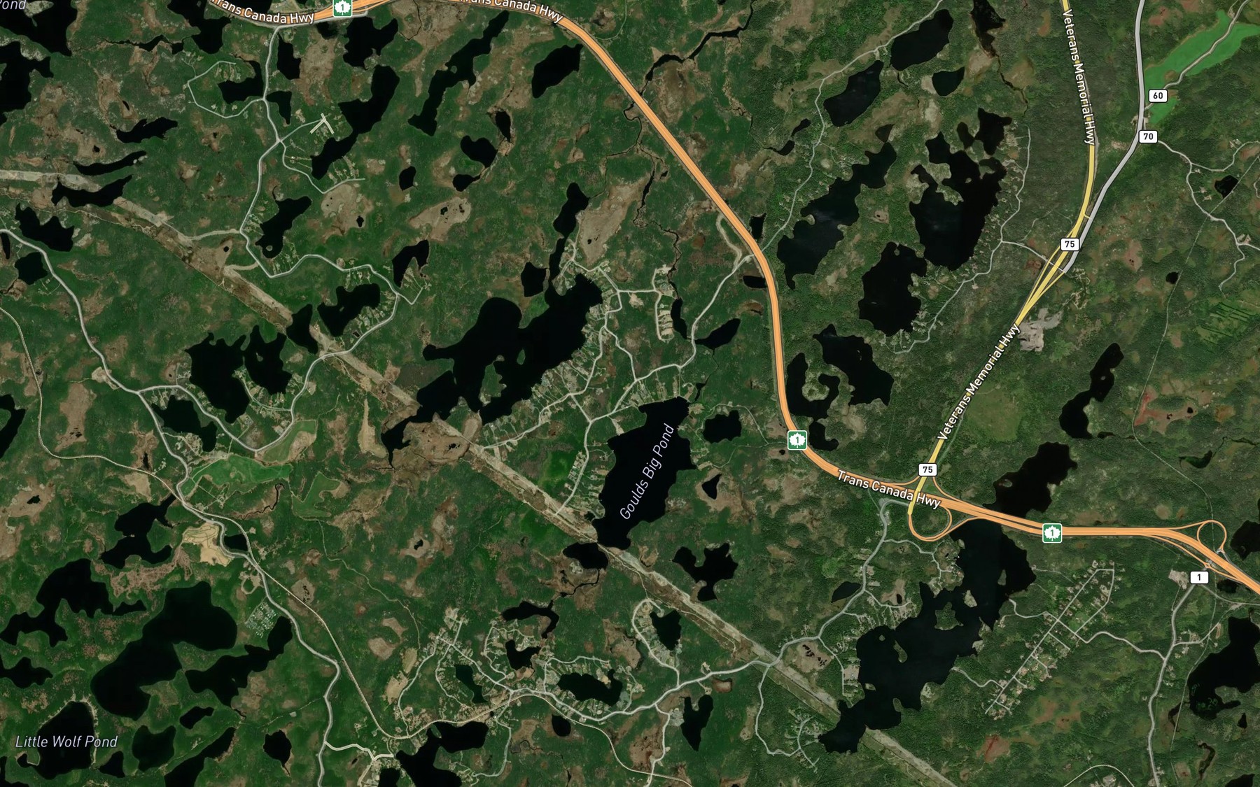 Satellite map of the Mahers River