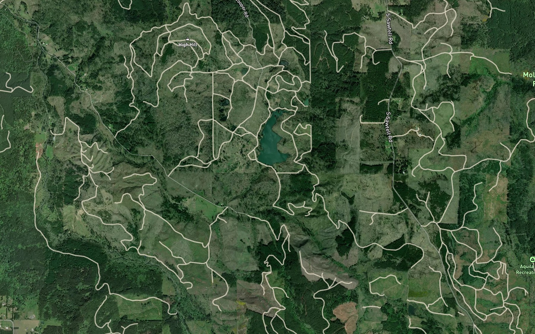 Satellite map of the Deardorff Reservoir