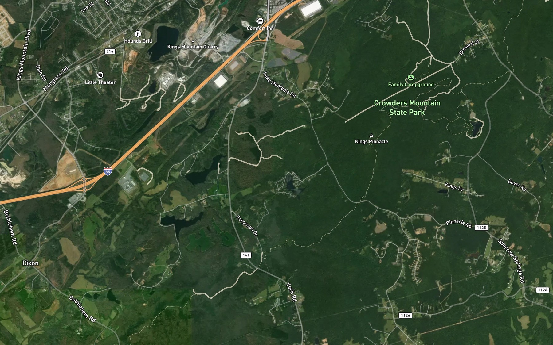 Satellite map of the Lake Montonia