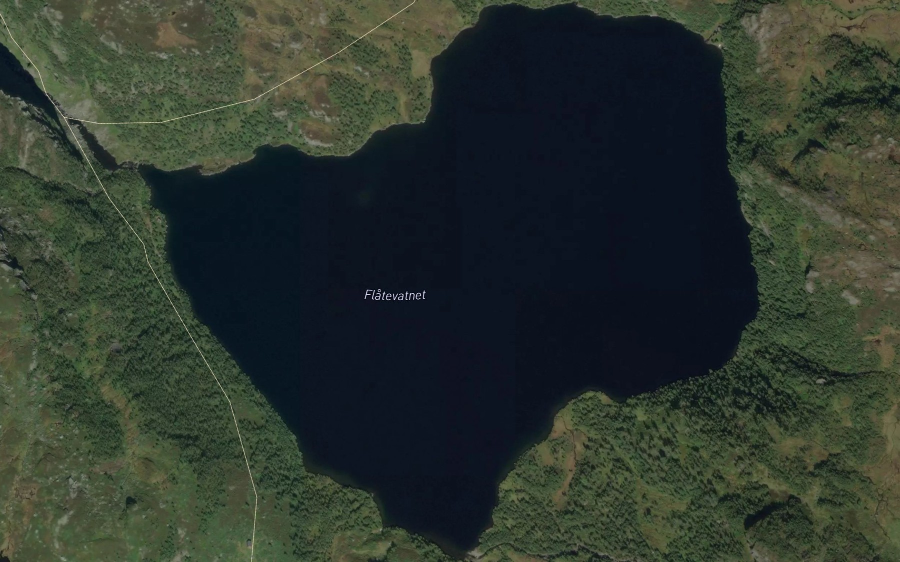 Satellite map of the Flatevatnet