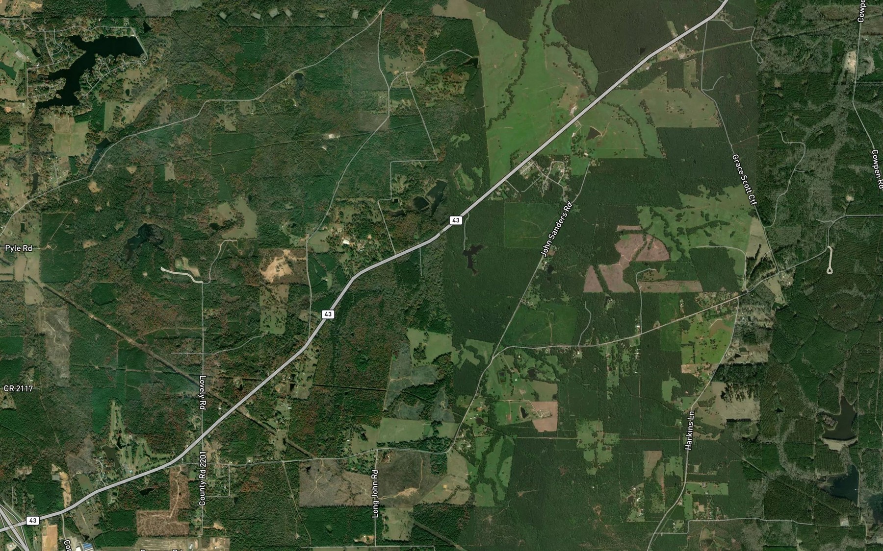 Satellite map of the Key Creek