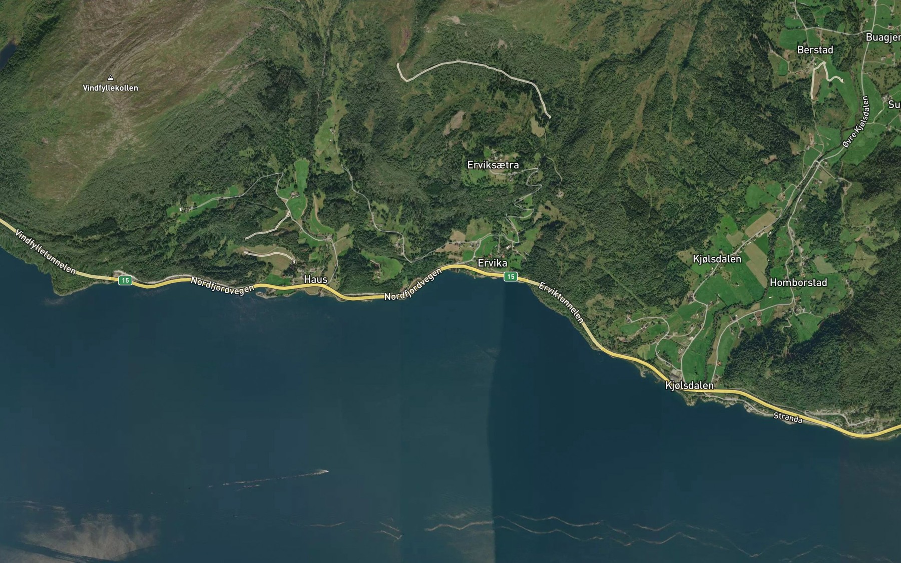 Satellite map of the Ervika