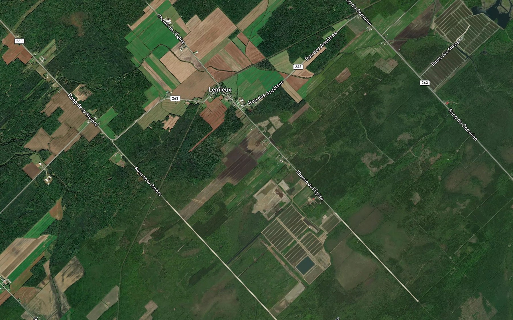 Satellite map of the Ruisseau Morissette