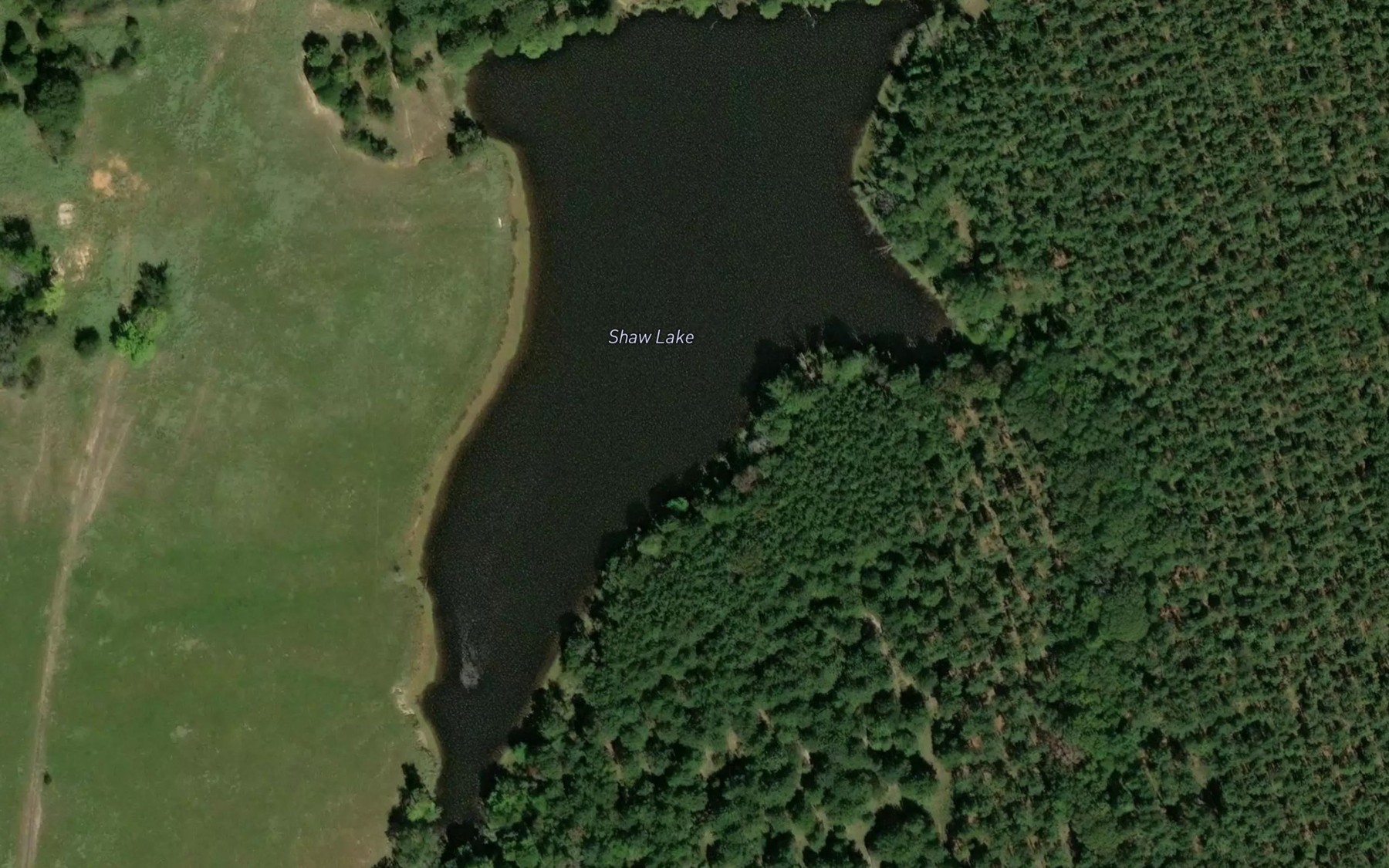 Satellite map of the Shaw Lake