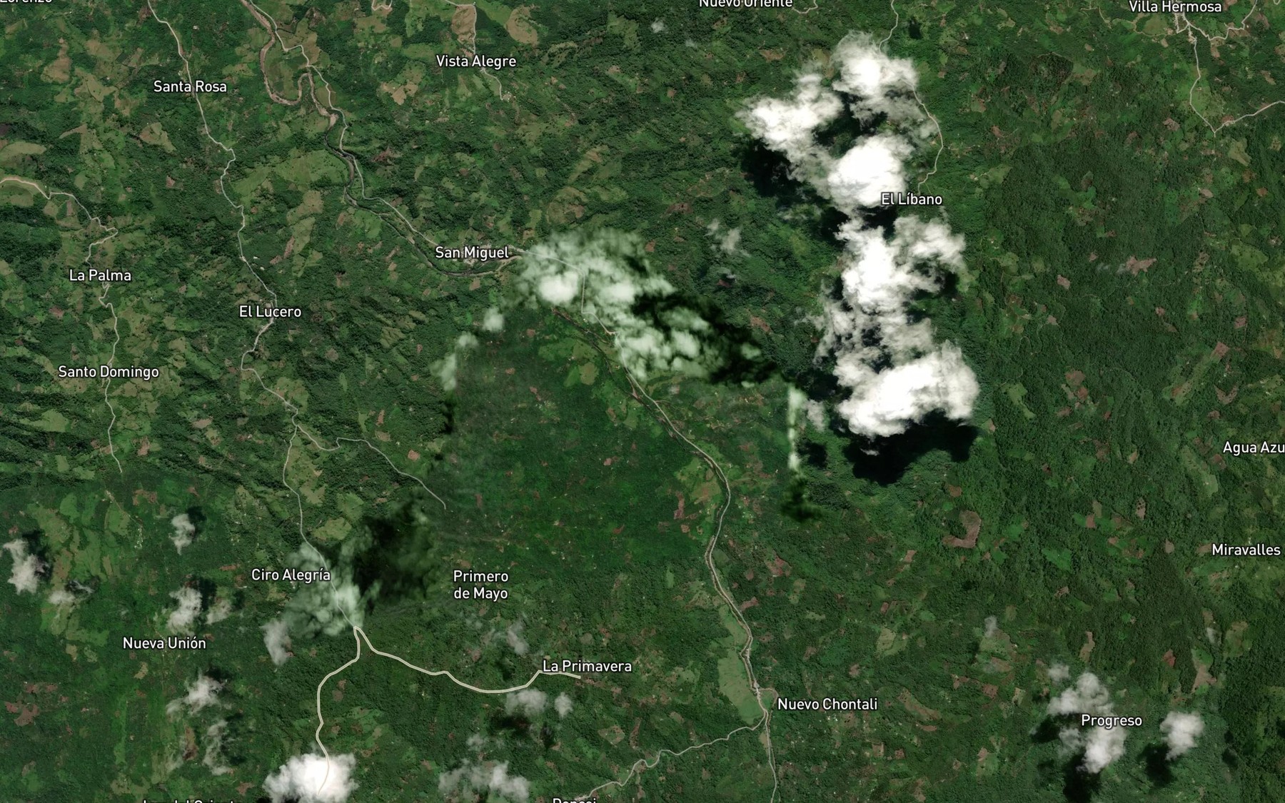Satellite map of the Quebrada Toe
