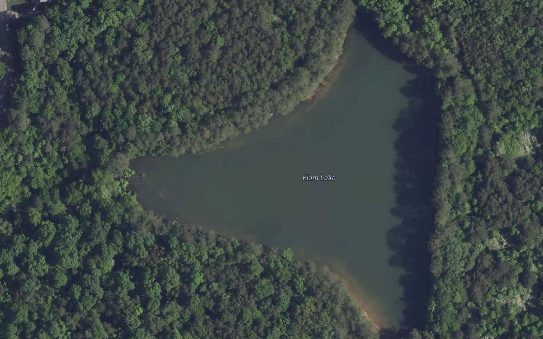Satellite map of the Elam Lake