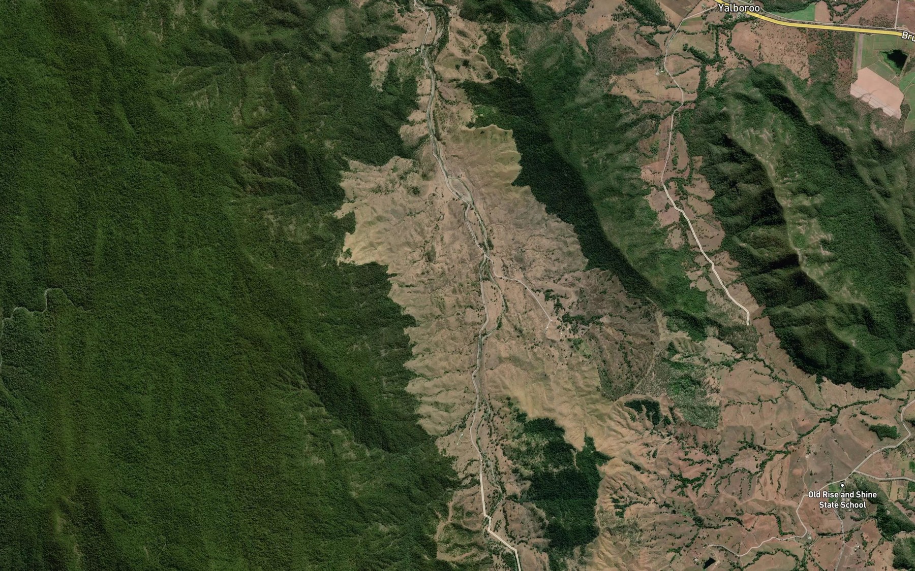 Satellite map of the Raspberry Creek