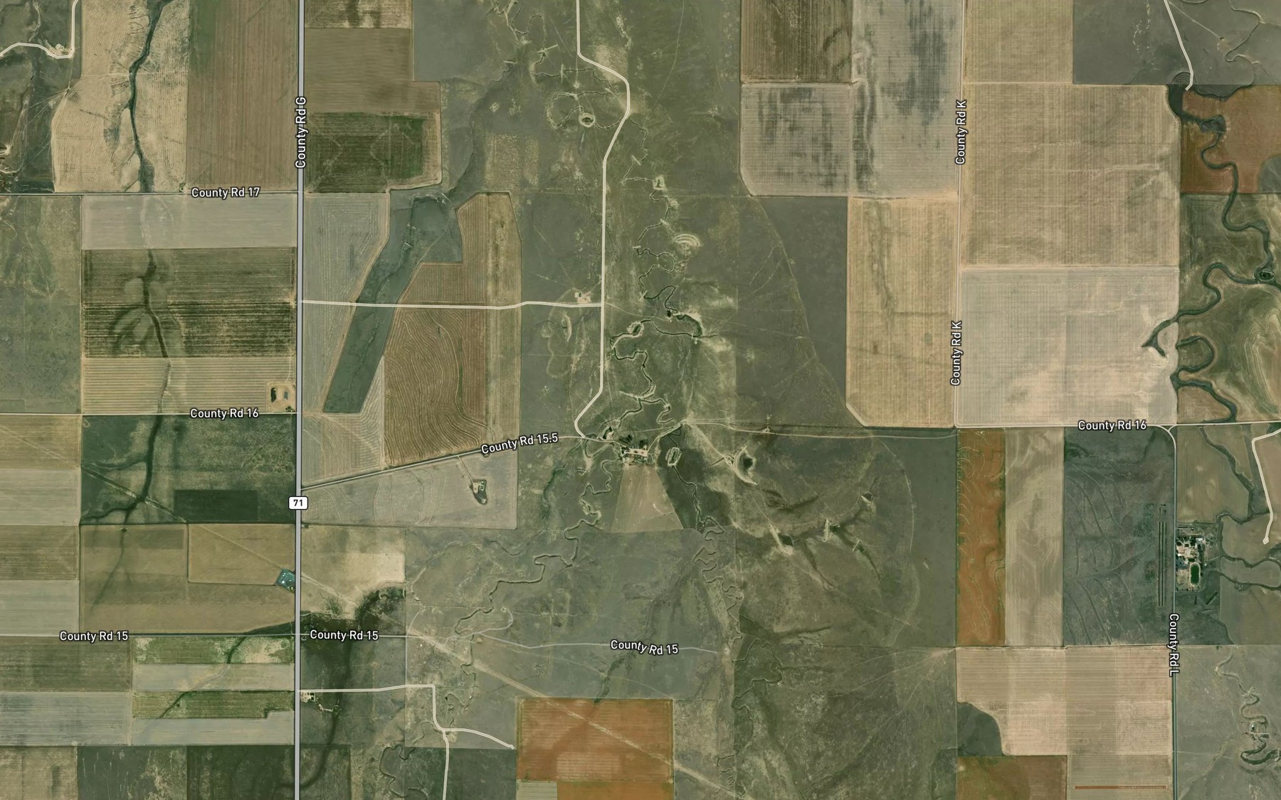 Satellite map of the East Fork Plumb Bush Creek