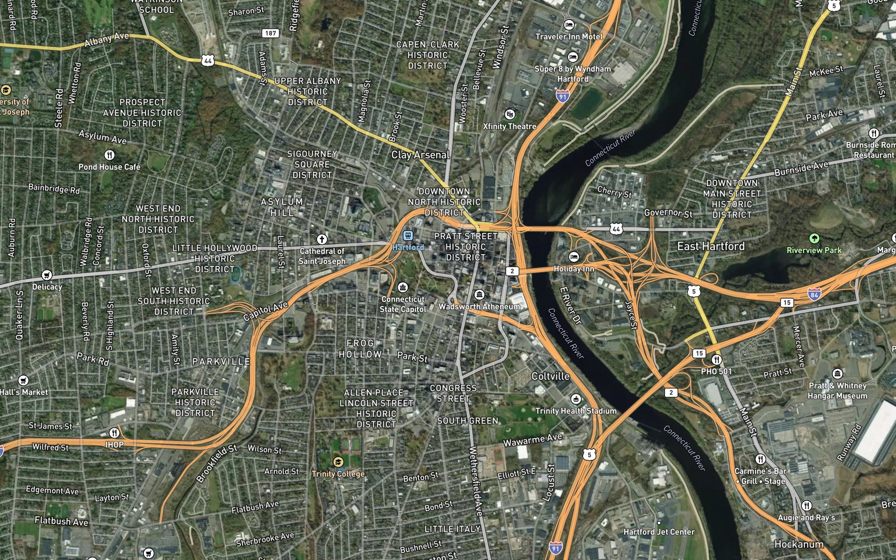 Satellite map of the Lily Pond
