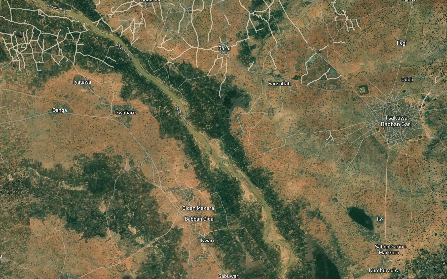 Satellite map of the Bakwatu