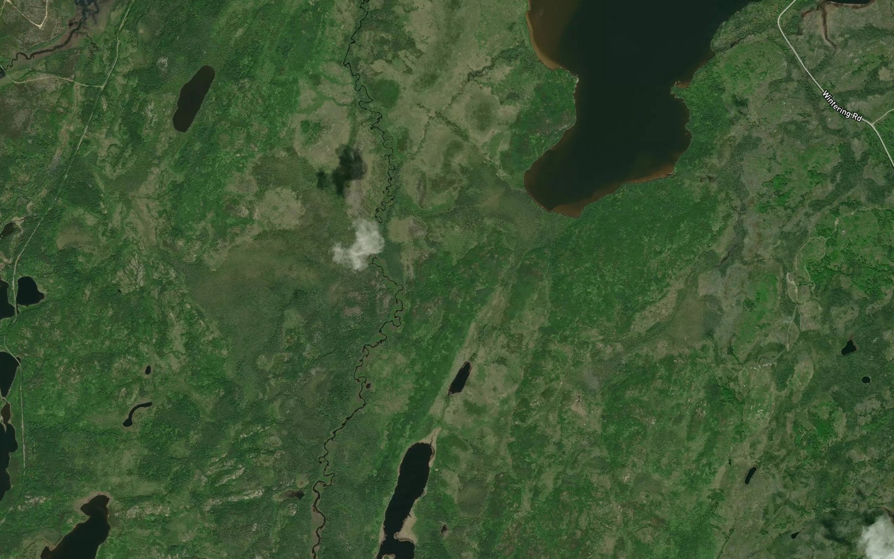 Satellite map of the Wig Creek