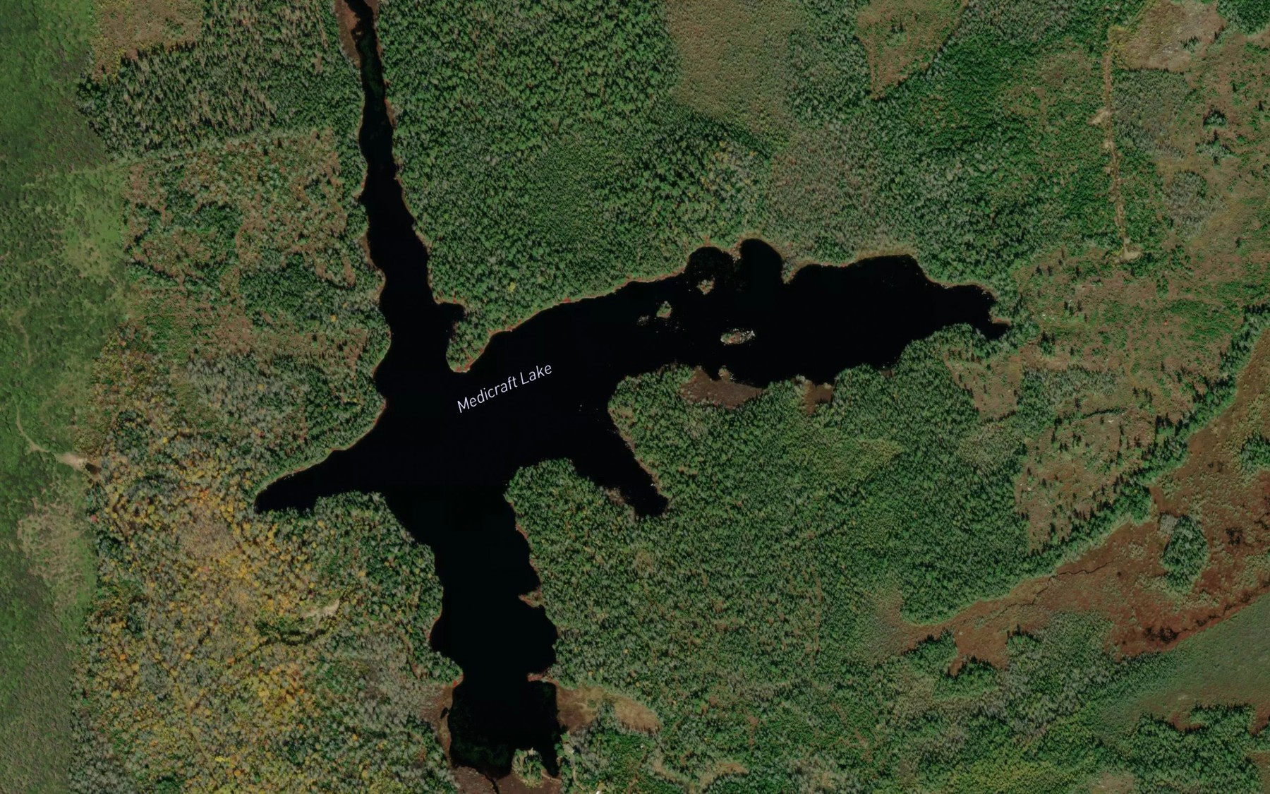 Satellite map of the Medicraft Lake