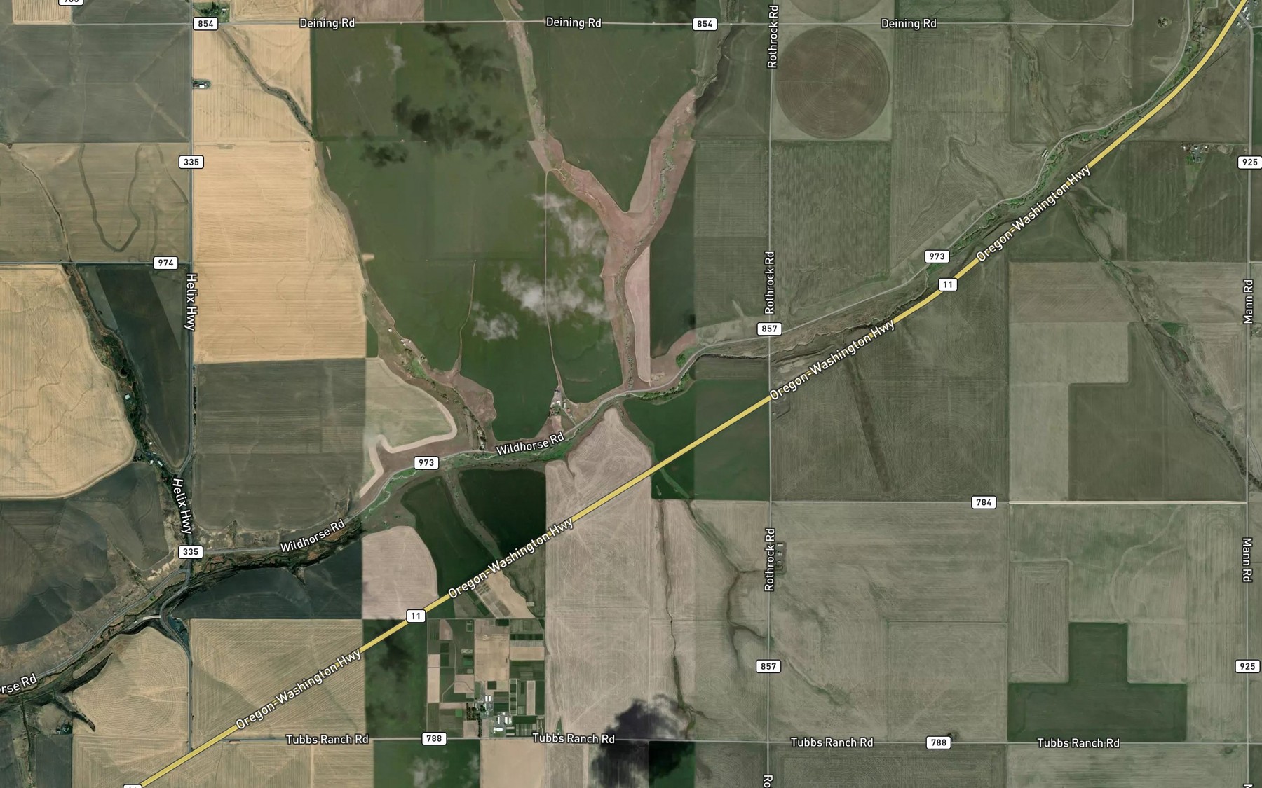 Satellite map of the Greasewood Creek