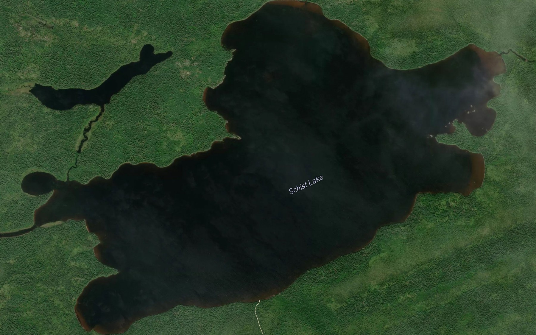Satellite map of the Schist Lake