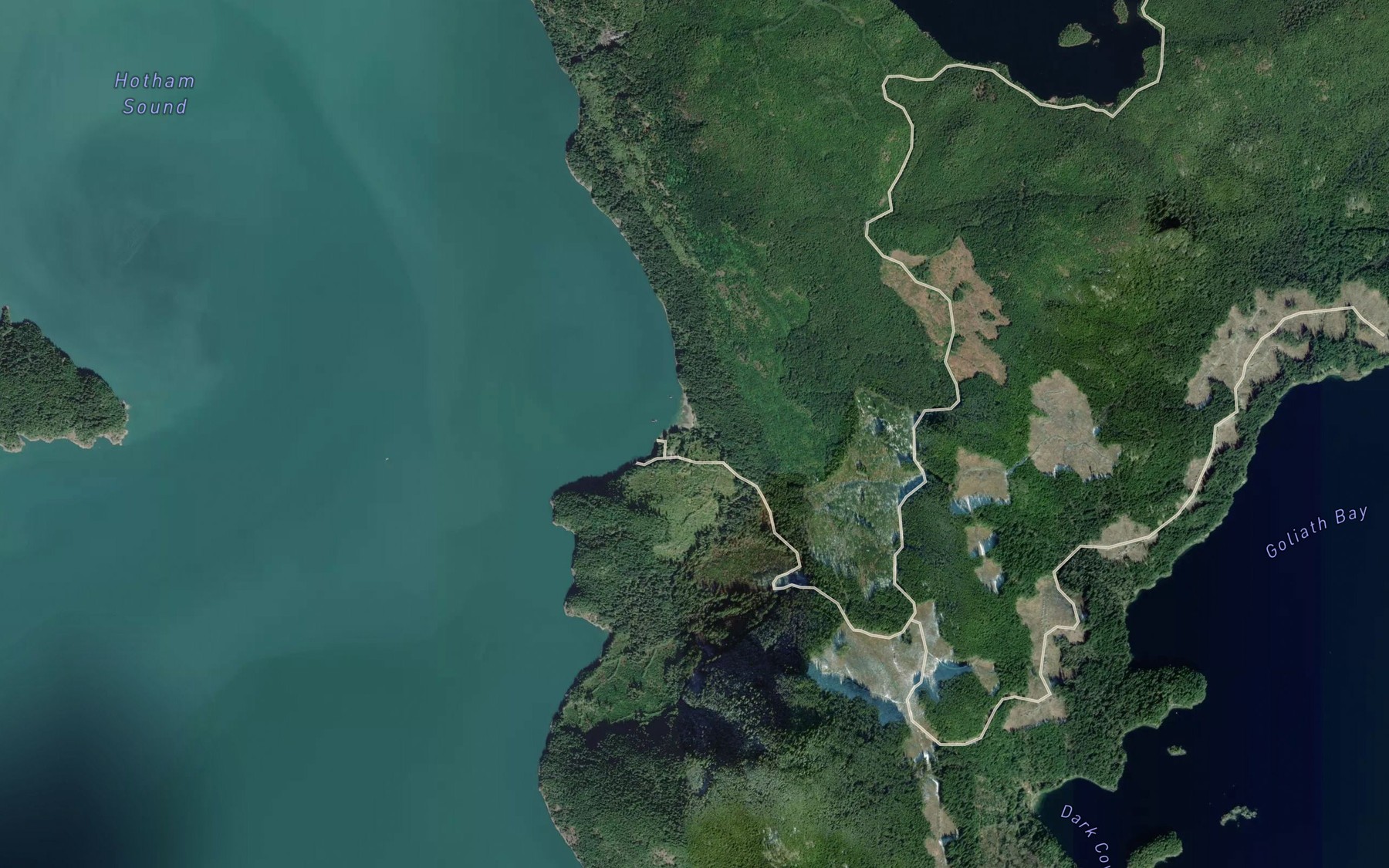 Satellite map of the Lapan Creek