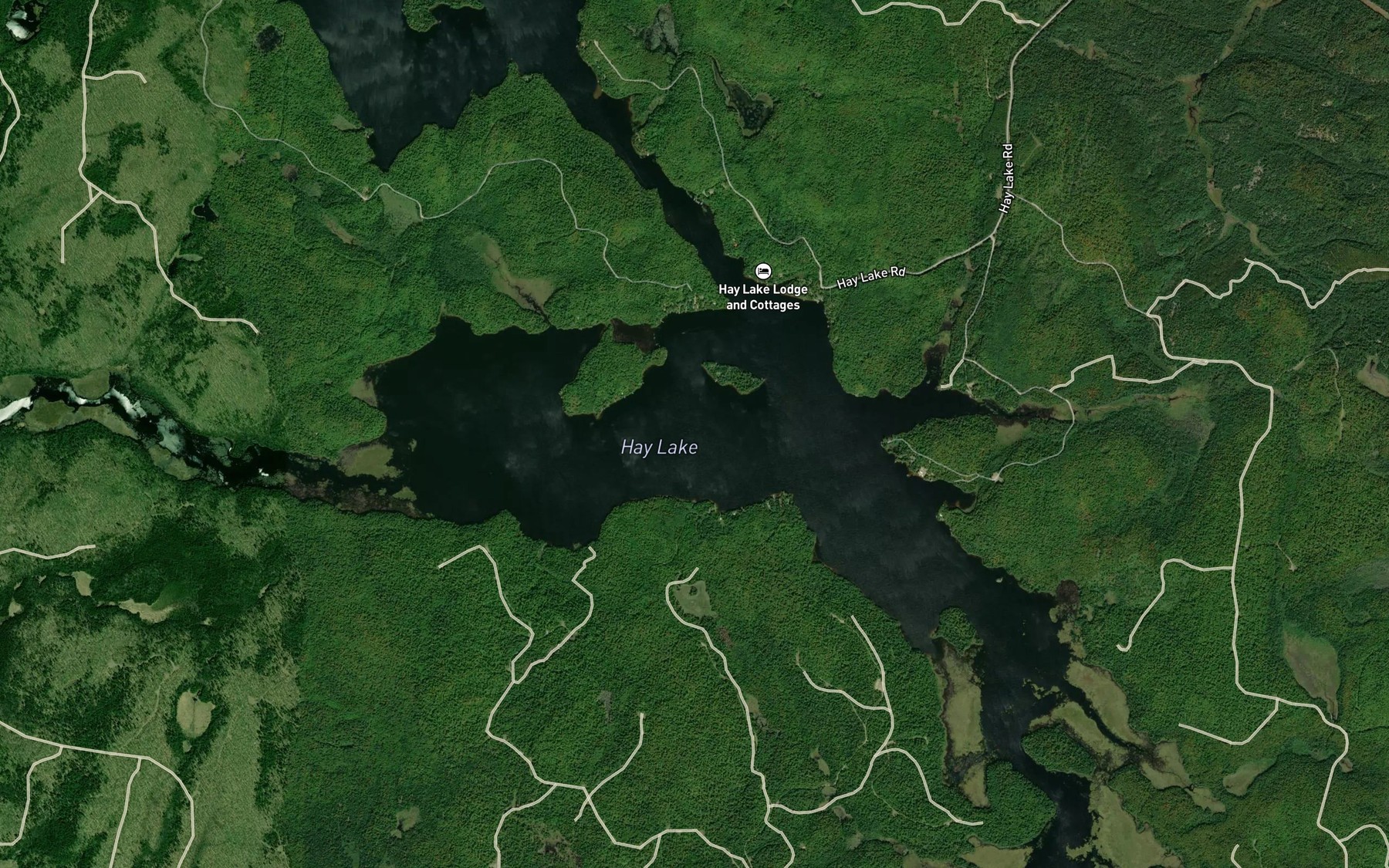Satellite map of the Hay Lake