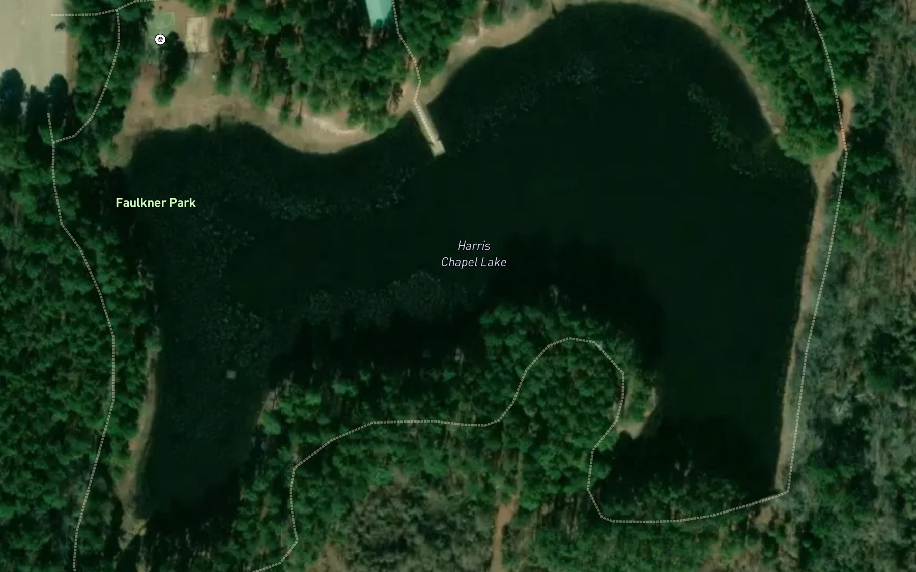 Satellite map of the Harris Chapel Lake