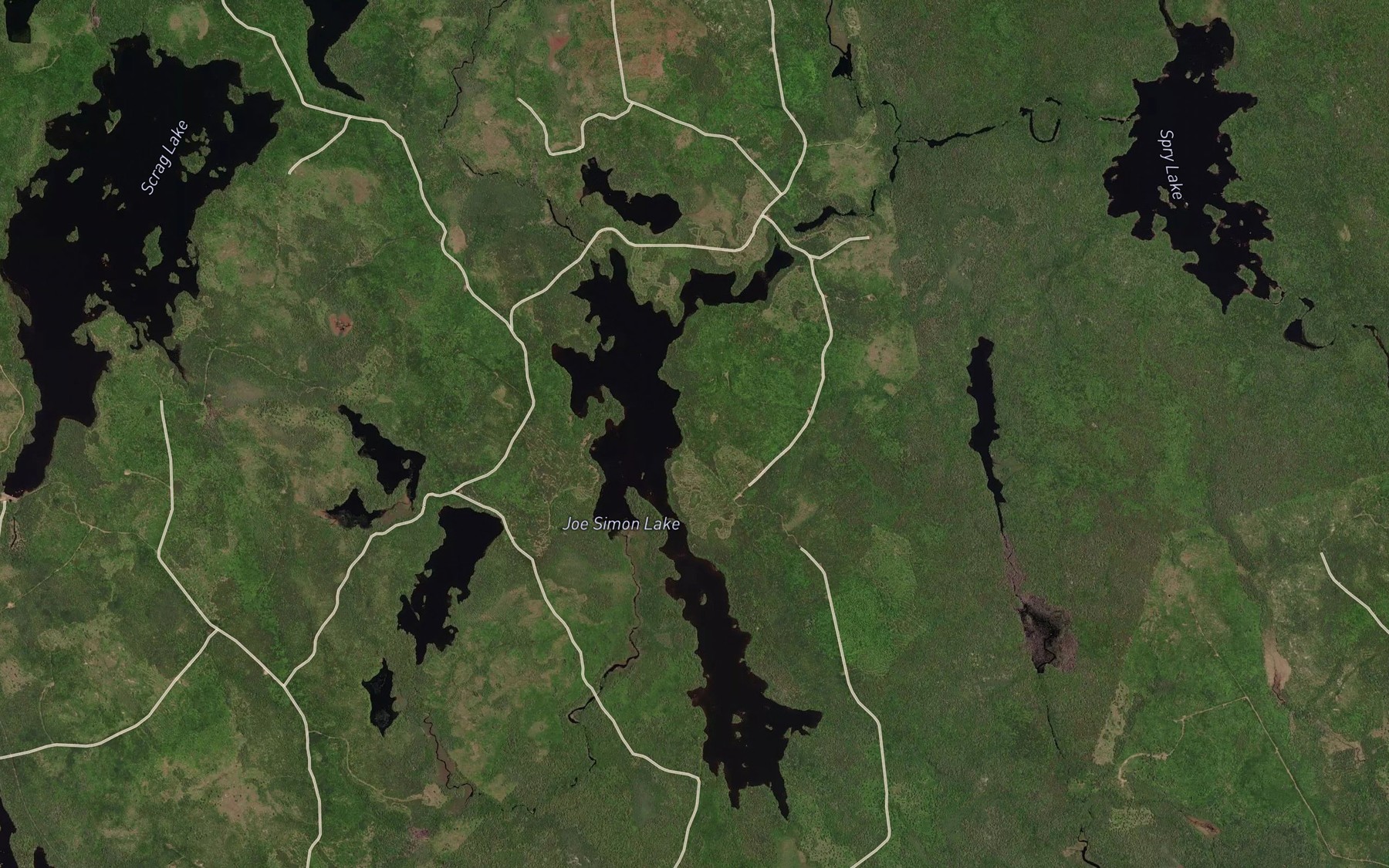 Satellite map of the Sucker Flowage