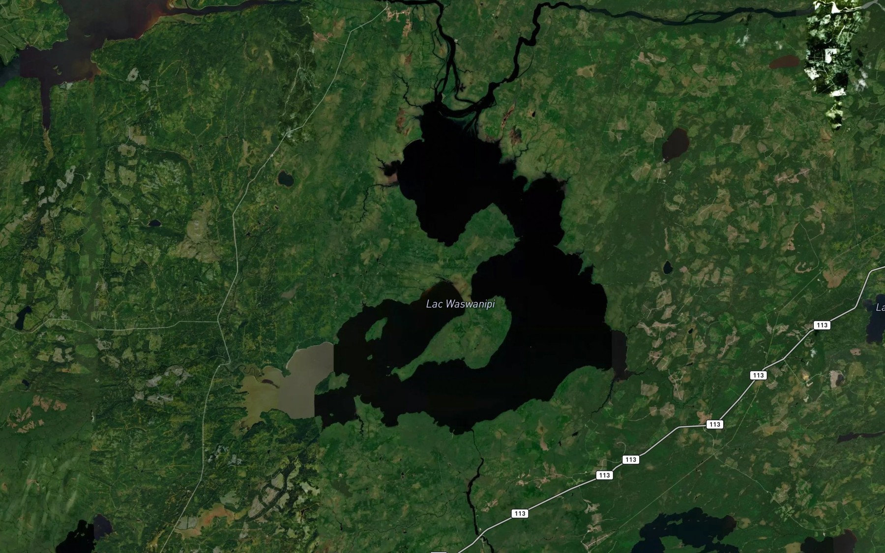 Satellite map of the Lac Waswanipi