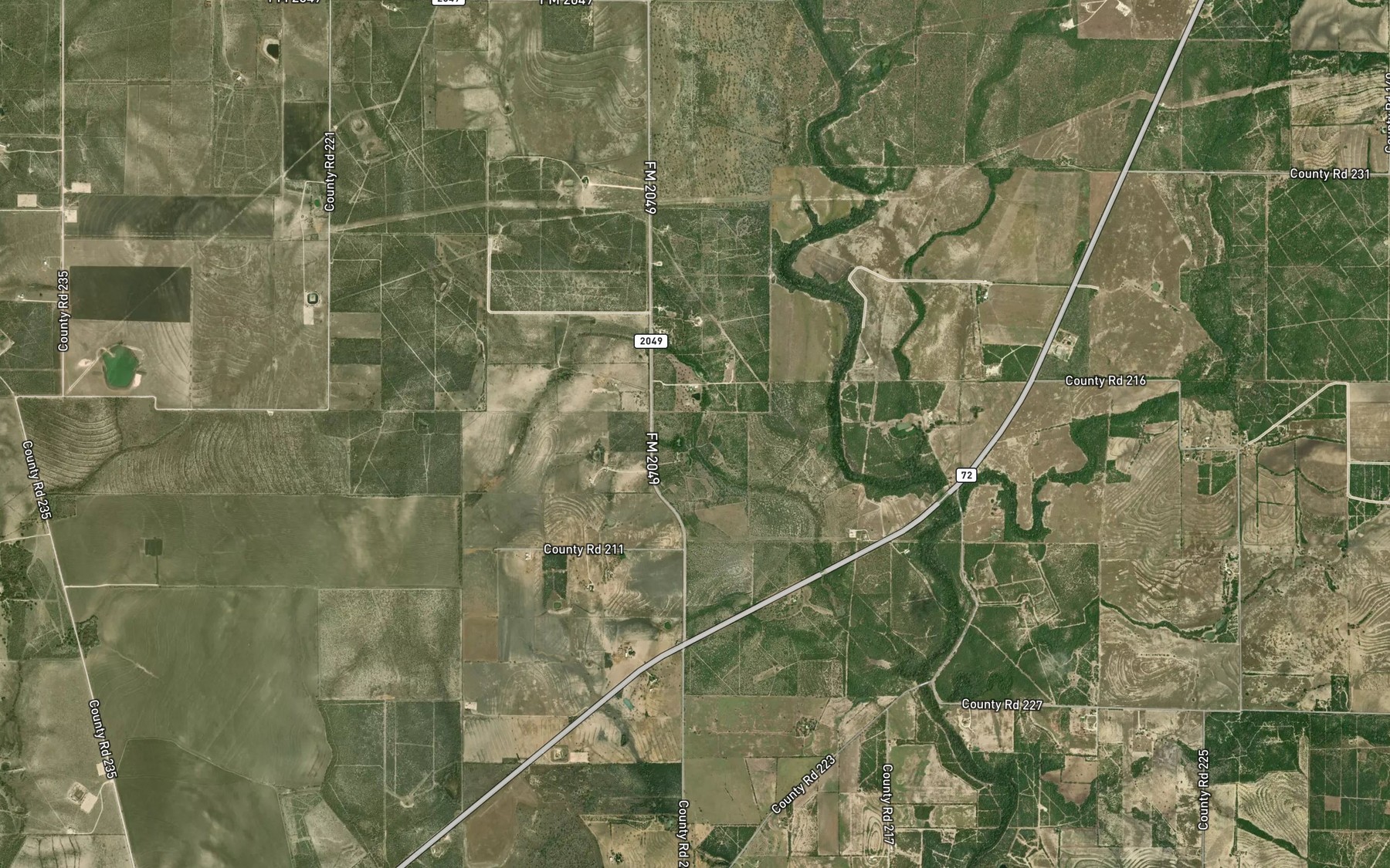 Satellite map of the Hot Well Creek