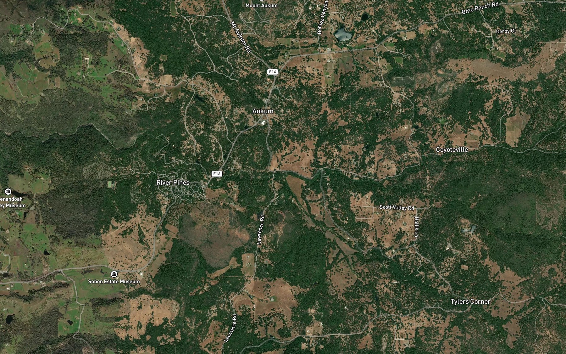 Satellite map of the Scott Creek