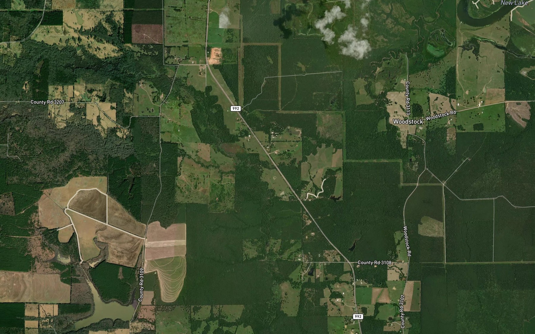 Satellite map of the Daniels Creek