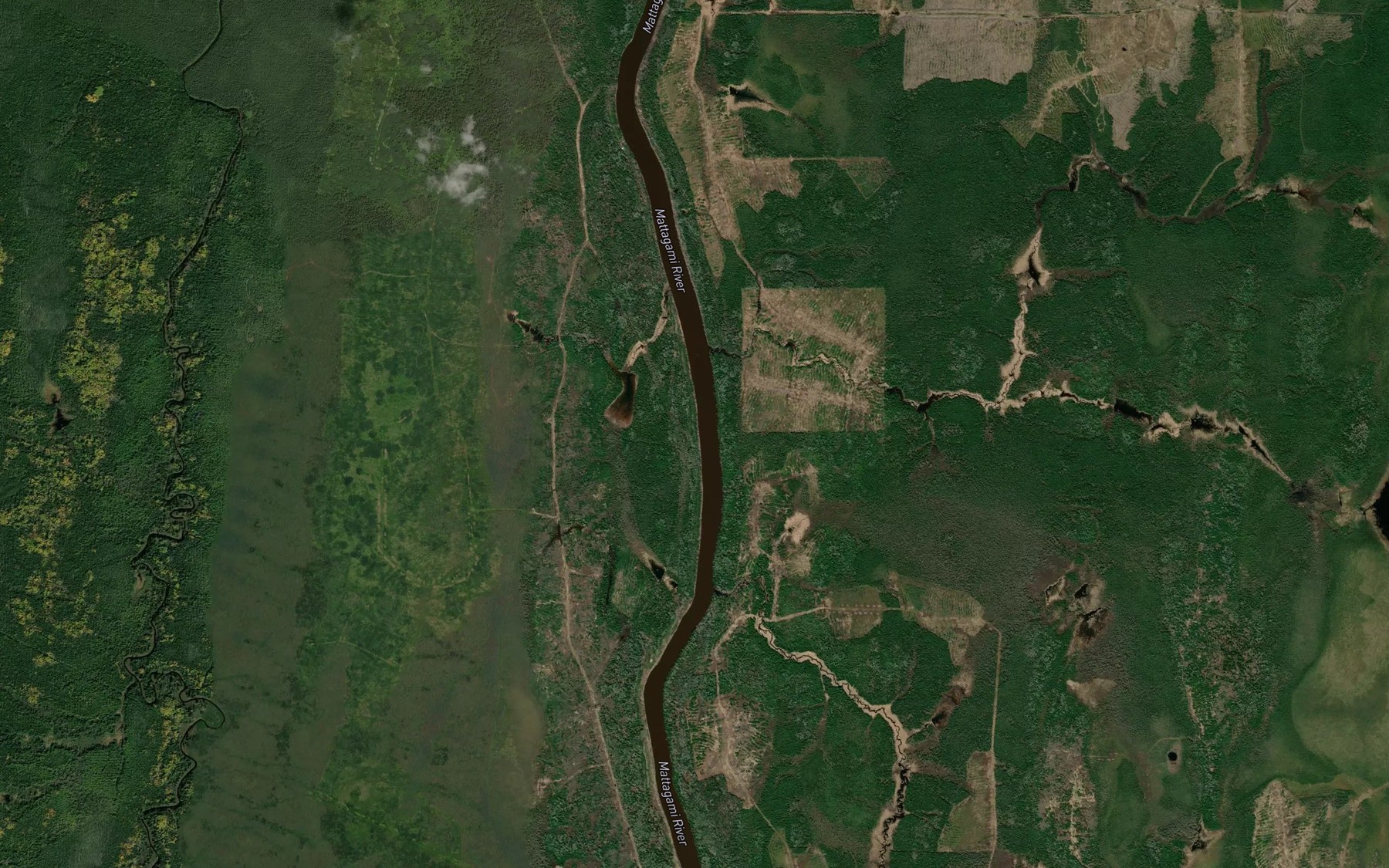 Satellite map of the Aubin Creek