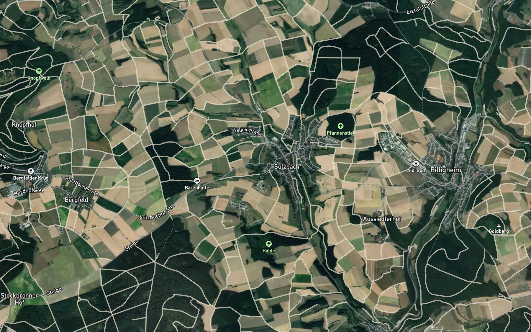 Satellite map of the Finsterklingenbachlein