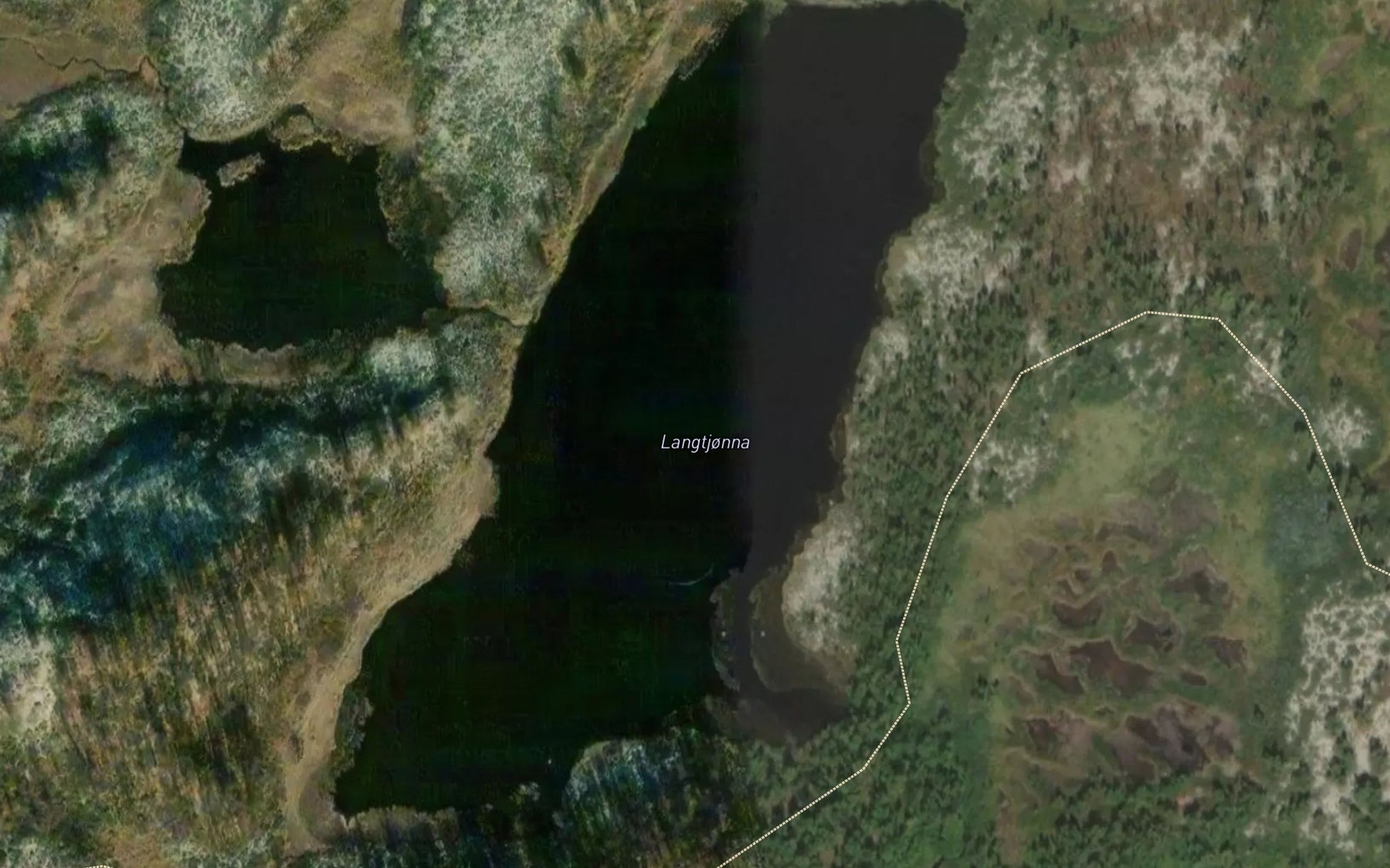 Satellite map of the Langtjorna