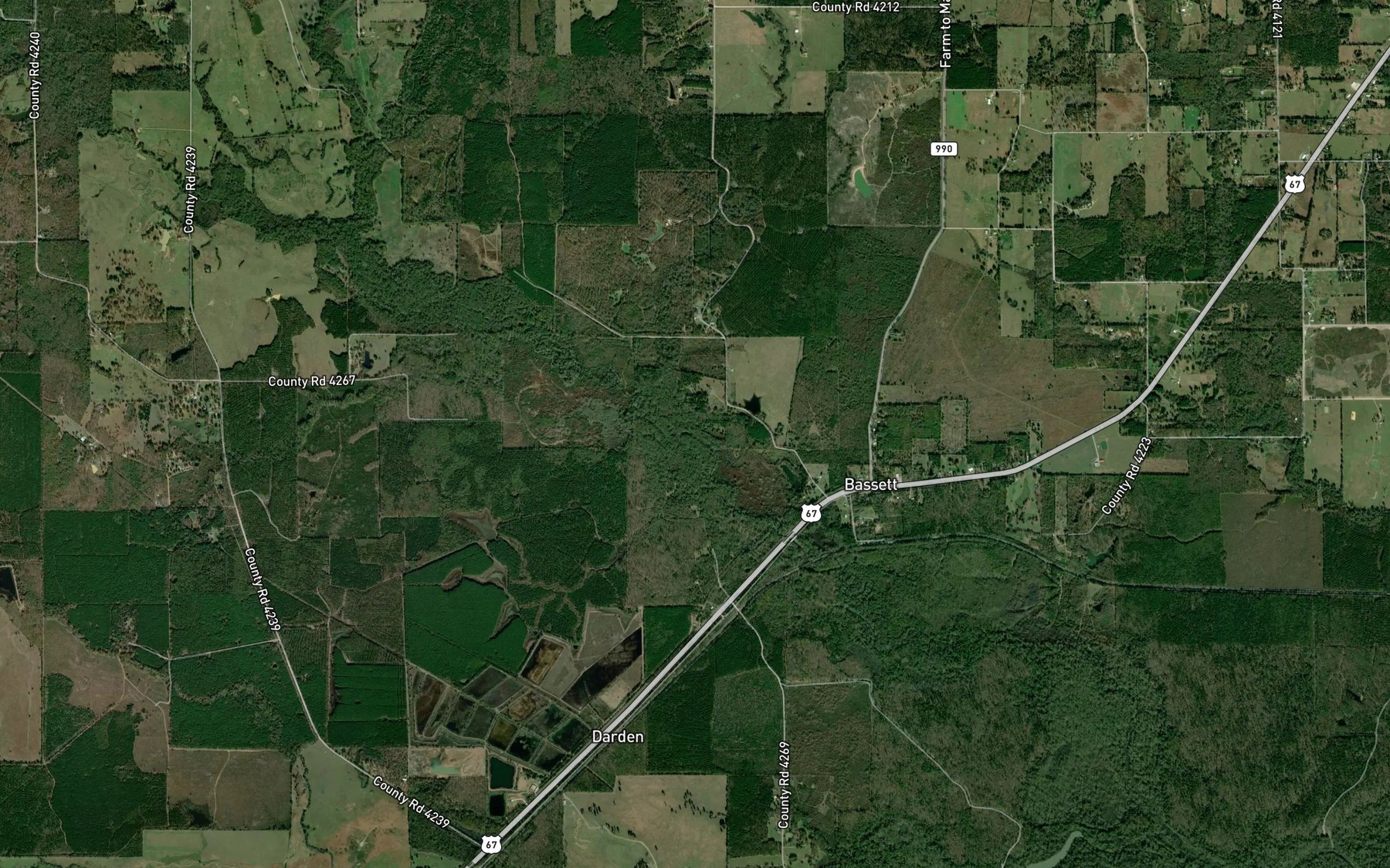 Satellite map of the Kruse Branch
