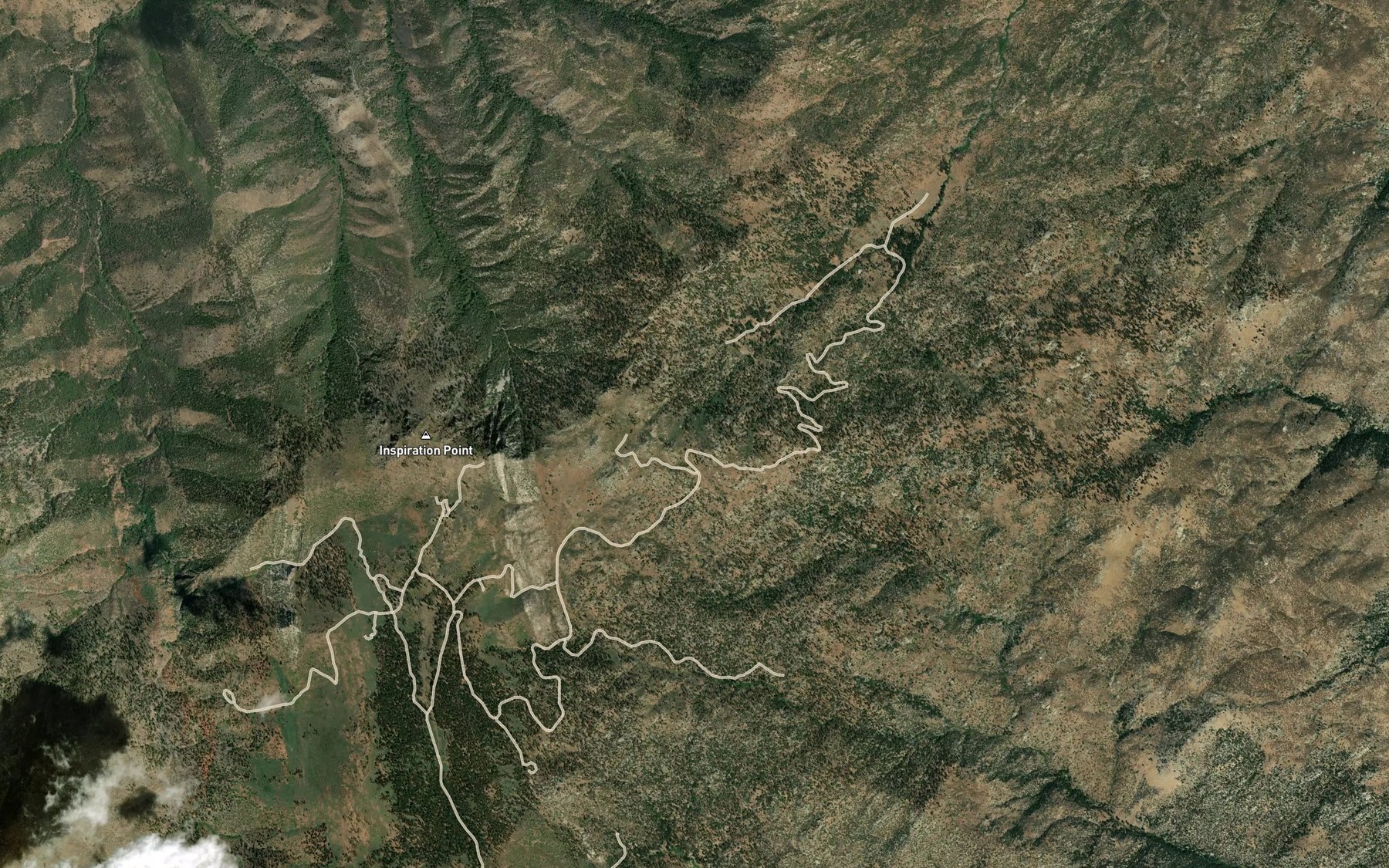 Satellite map of the Steve Spring
