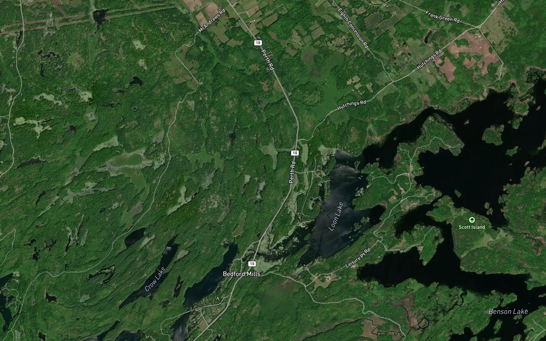 Satellite map of the Dead Creek