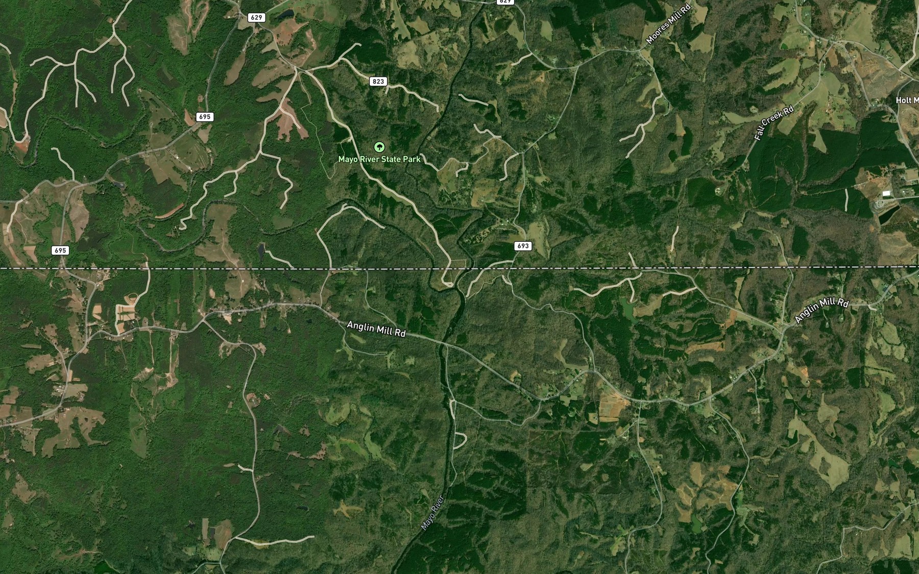 Satellite map of the North Mayo River