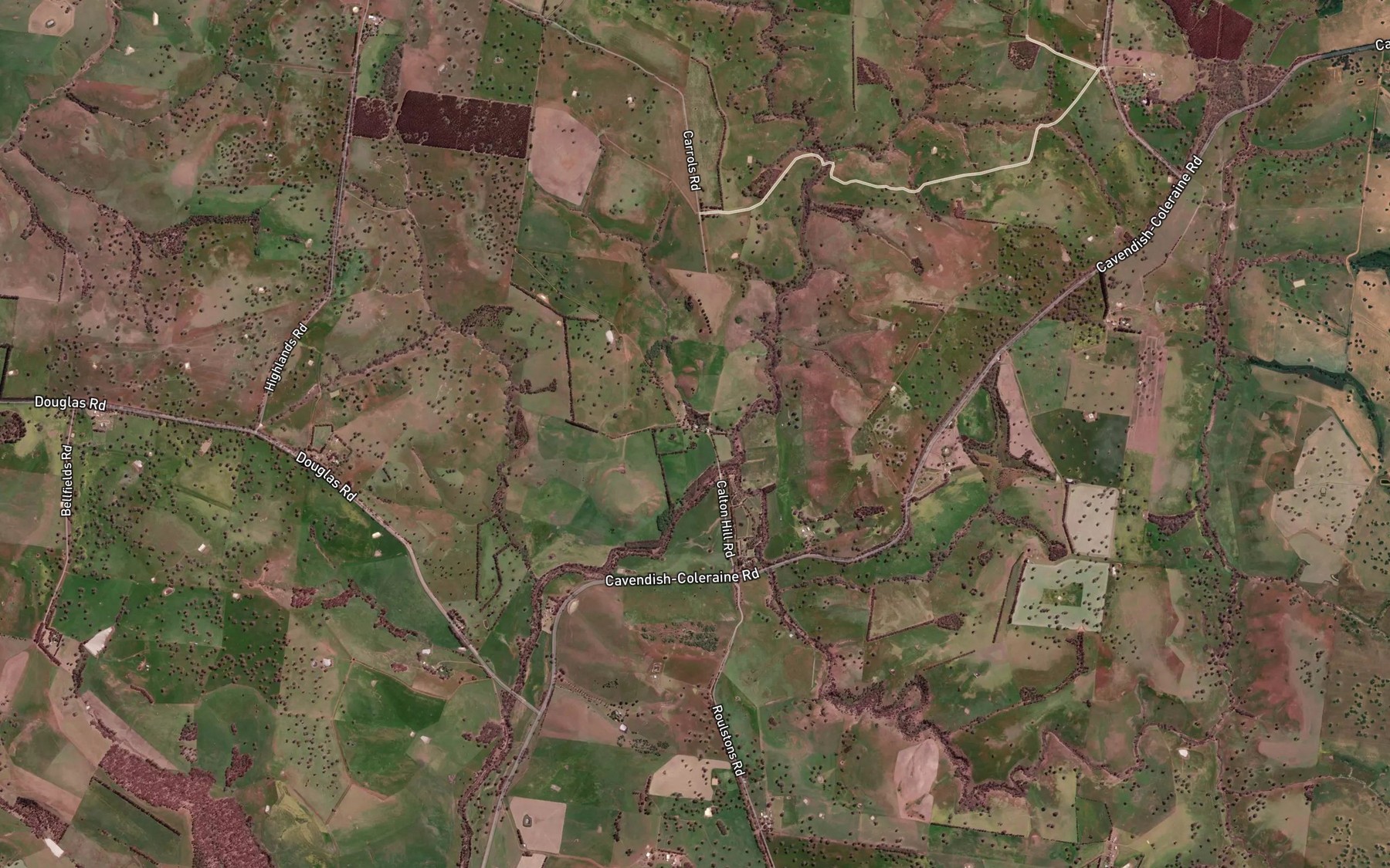 Satellite map of the Robsons Creek