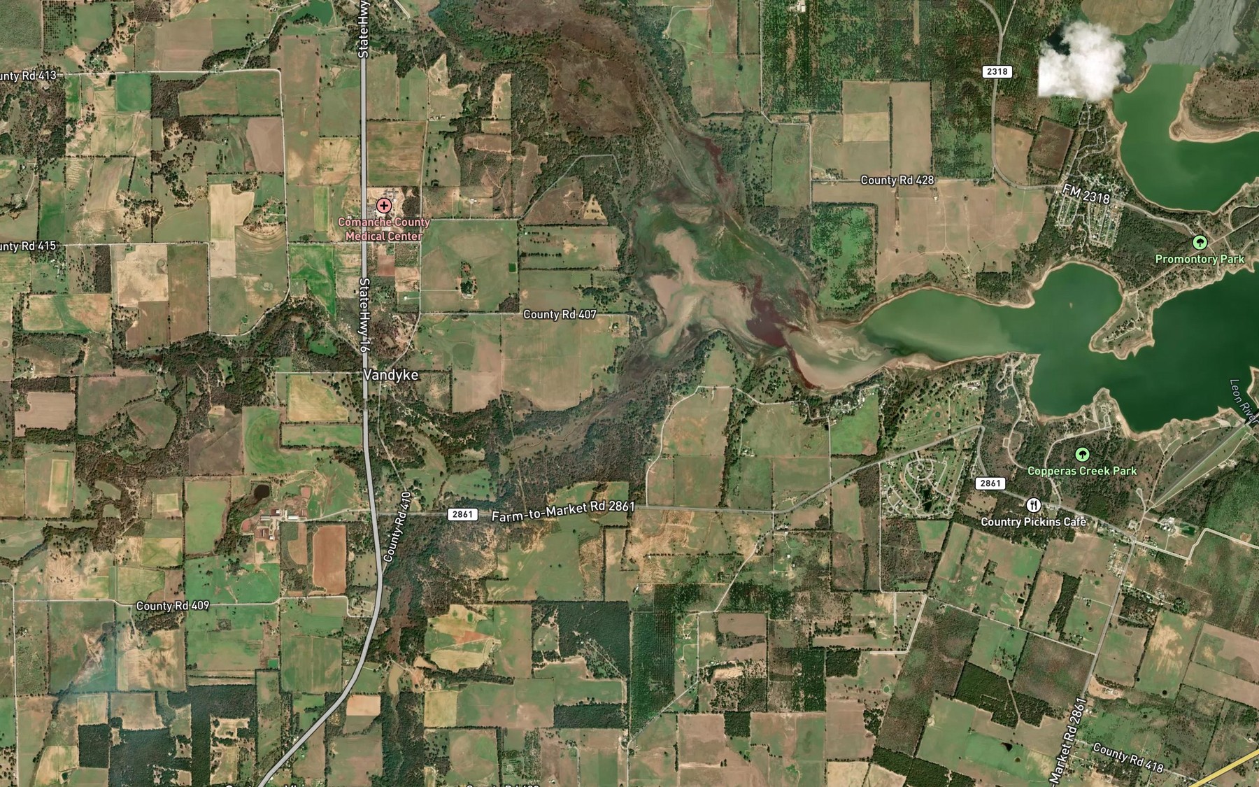 Satellite map of the Duncan Creek