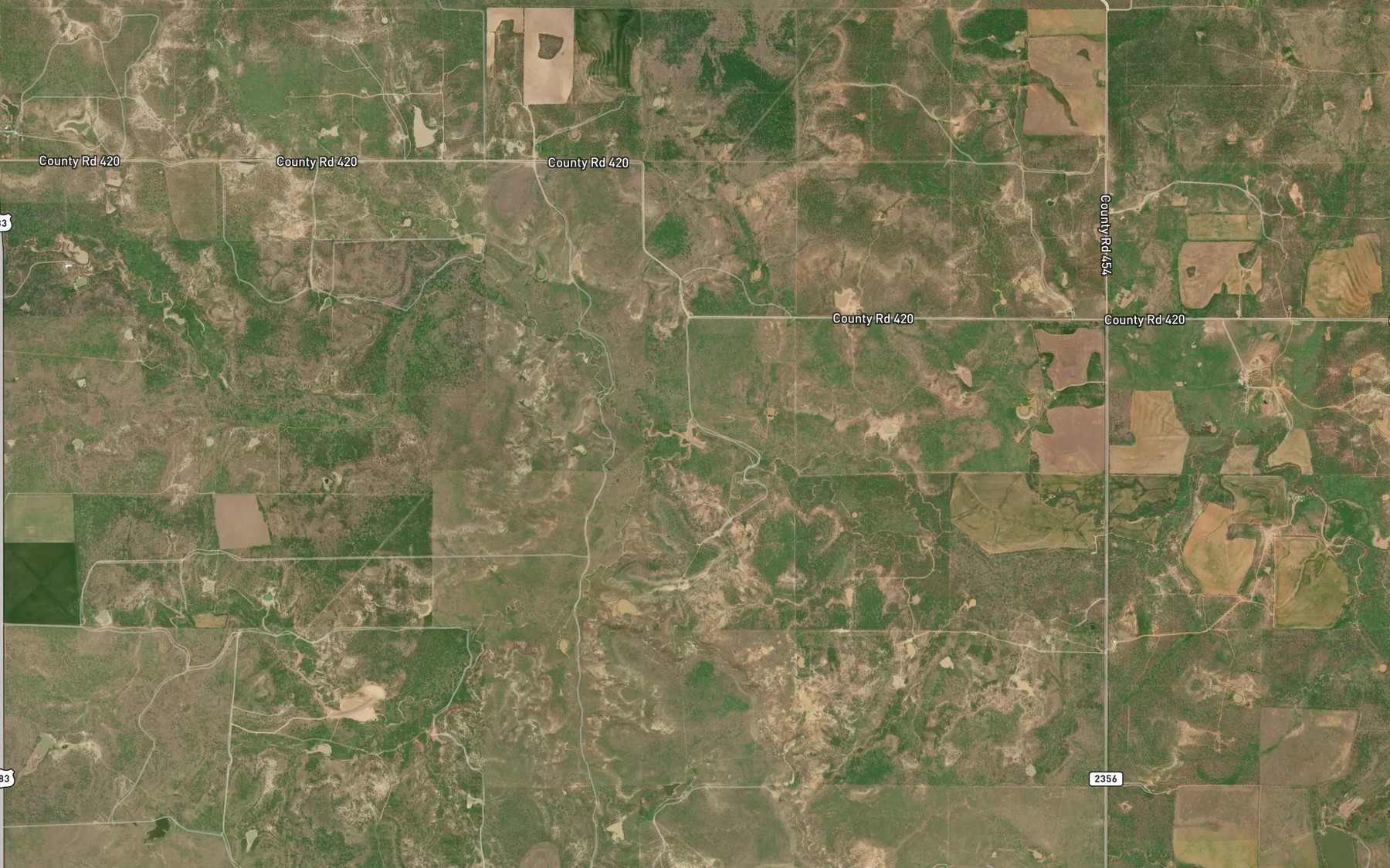 Satellite map of the North Boggy Creek