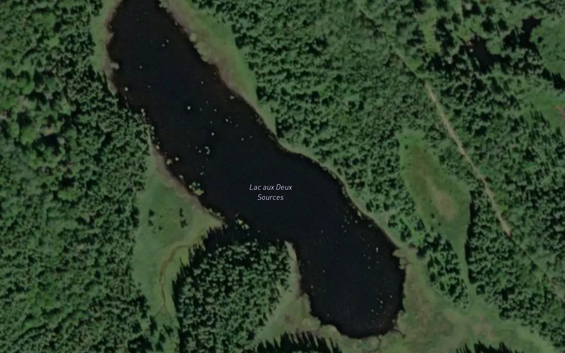 Satellite map of the Lac aux Deux Sources