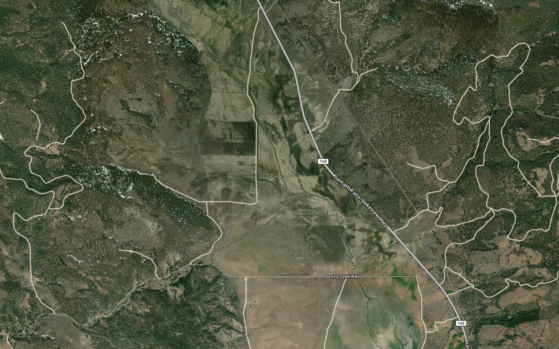 Satellite map of the Stevenson Creek