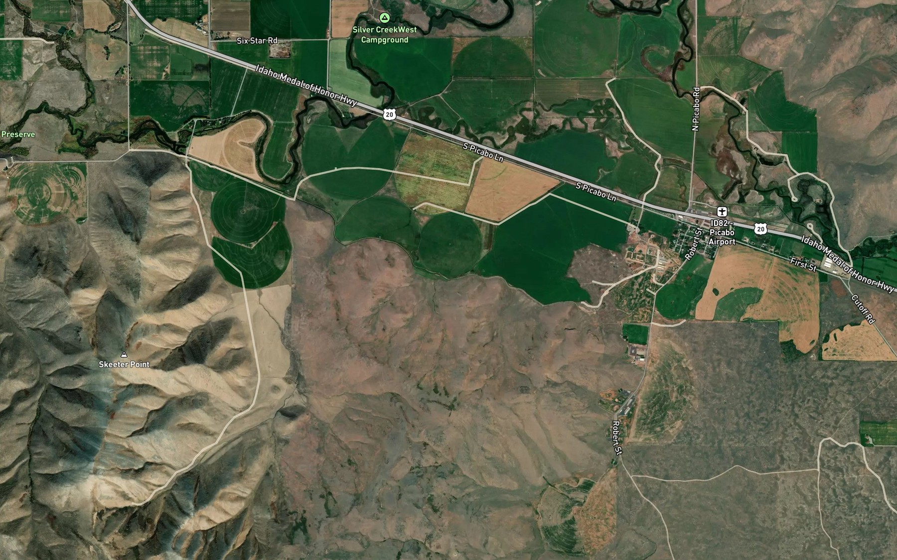 Satellite map of the Kilpatrick Ditch