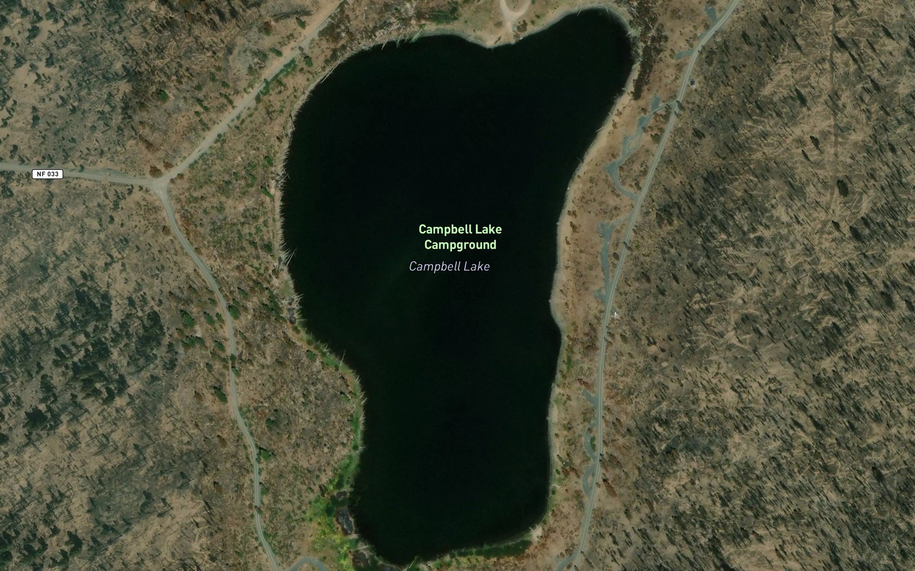 Satellite map of the Campbell Lake